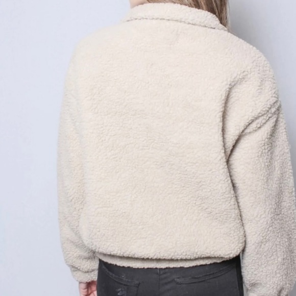 Women's Sherpa Zippered Mock Neck Pullover Jacket SZ Large - Picture 2 of 8